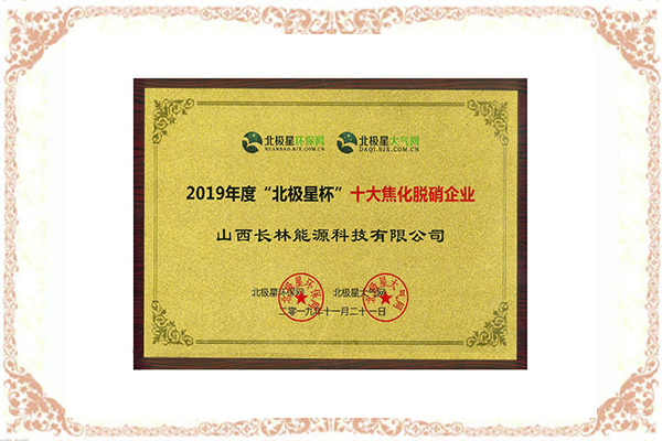 2019 年度十大焦化脫硝企業(yè)